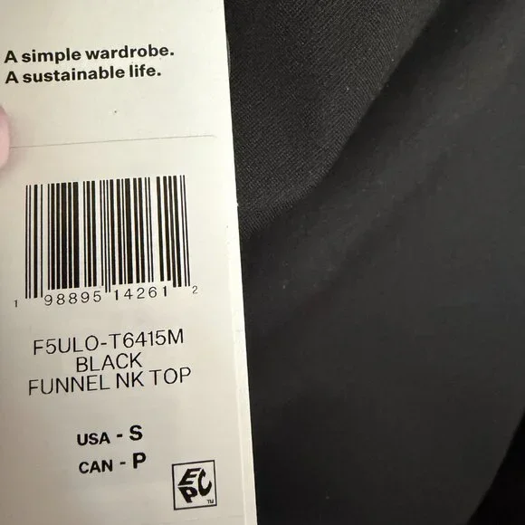 Eileen Fisher black lightweight ponte funnel neck top. Boxy fit. NWT. Size S. - Picture 6 of 7